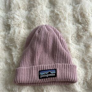 Patagonia Kids Light Pink Ribbed Beanie